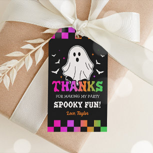 Étiquettes-cadeau Merci d'Halloween Ghost Retro