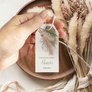 Étiquettes-cadeau Merci d'herbe Russe Boho Pampas