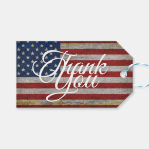 Étiquettes-cadeau Merci Drapeau USA 4 Juillet Amérique