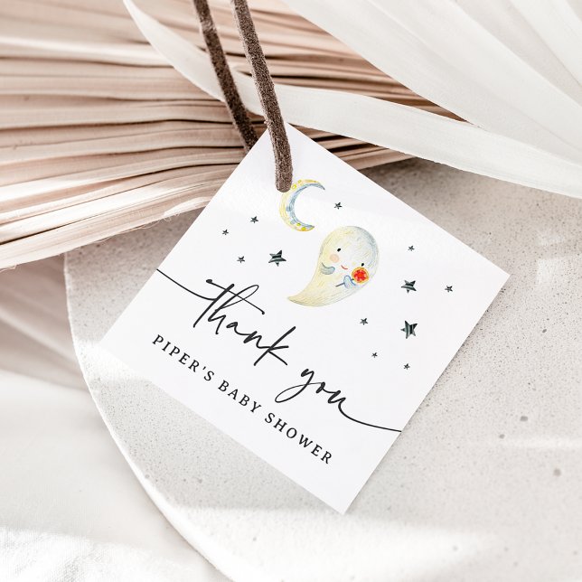 Étiquettes Cadeau Merci du Baby shower fantôme d'Halloween (Créateur téléchargé)