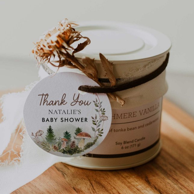 Étiquettes Cadeau Merci du Baby shower forestier (Créateur téléchargé)