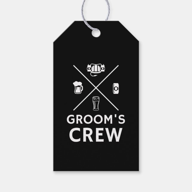 Étiquettes-cadeau Merci du Bachelor Party des Groomsmen Crew de Groo (Devant)