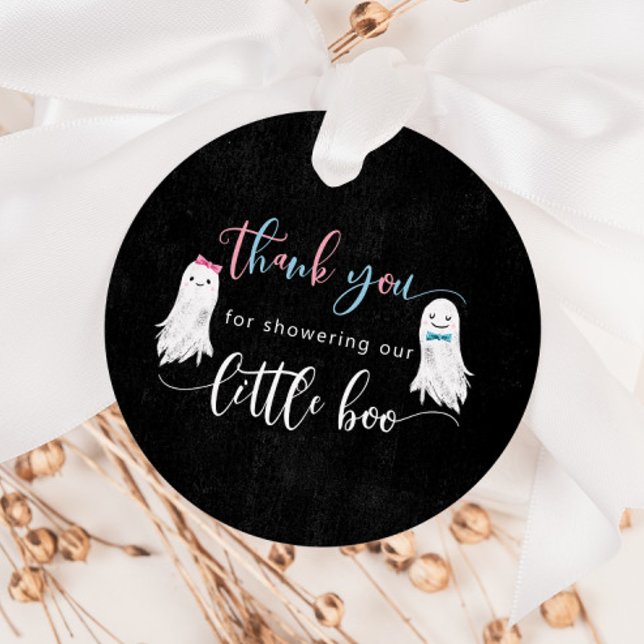 Étiquettes Cadeau Merci du parti de révélation de genre fantôme (Créateur téléchargé)