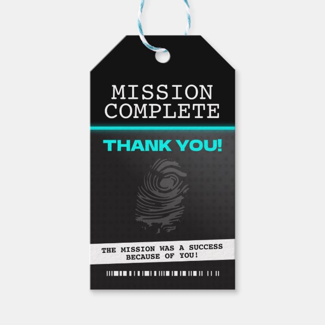 Étiquettes-cadeau Merci du parti espion (Devant)