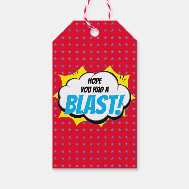 Étiquettes-cadeau Merci du Parti Superhero (Devant)