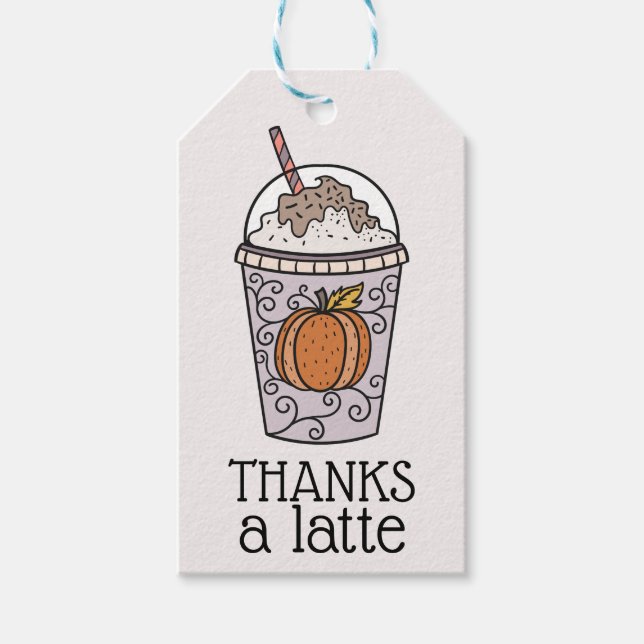 Étiquettes-cadeau Merci d'une balise de Merci latte (Devant)