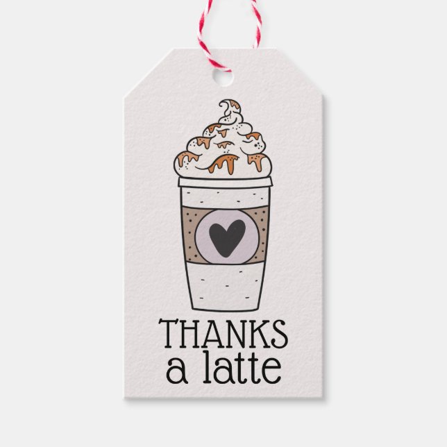 Étiquettes-cadeau Merci d'une balise Latte Merci (Devant)