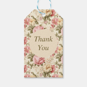 Étiquettes-cadeau Merci élégant art Vintage pastel Bohème