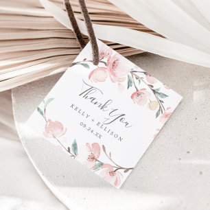 Étiquettes Cadeau Merci en fleurs de cerisier du printemps