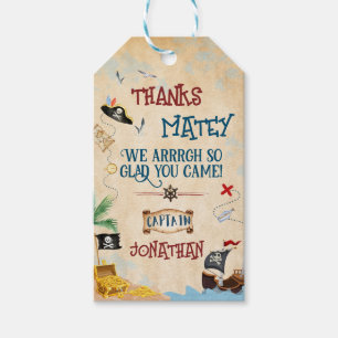 Étiquettes-cadeau Merci Enfants fête pirate Baby boy anniversaire