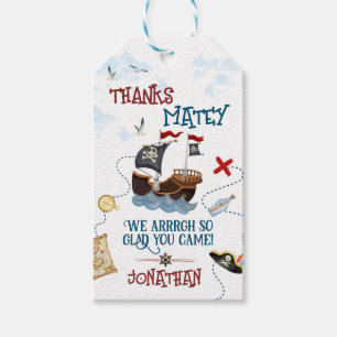 Étiquettes-cadeau Merci Enfants fête pirate Baby boy anniversaire