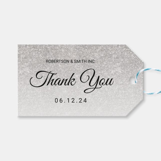 Étiquettes-cadeau Merci Entreprise Collecte de fonds Parties scintil (Devant (Horizontal))