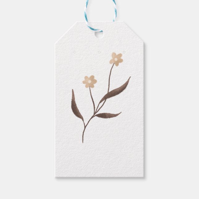 Étiquettes-cadeau Merci esthétique rose beige (Devant)