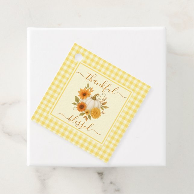 Étiquettes Cadeau Merci et béni Citrouille | Action de grâces automn (En situation)
