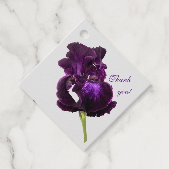 Étiquettes Cadeau Merci Favor Cartes Purple Iris (Devant)