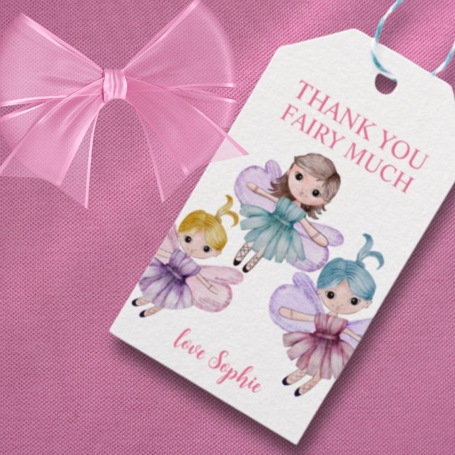 Étiquettes-cadeau Merci Fée Beaucoup Anniversaire Coloré (Créateur téléchargé)