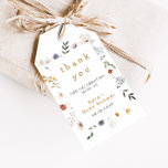 Étiquettes-cadeau Merci fleur sauvage à cadre Floral<br><div class="desc">Un joli remerciement floral avec un cadre fleur sauvage aquarelle avec de minuscules fleurs sauvages.</div>