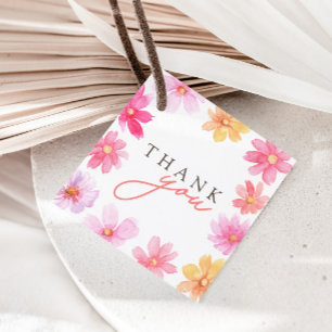 Étiquettes Cadeau Merci Fleur sauvage floral d'été dynamique