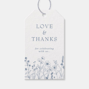 Étiquettes-cadeau Merci Fleur sauvage minimaliste simple
