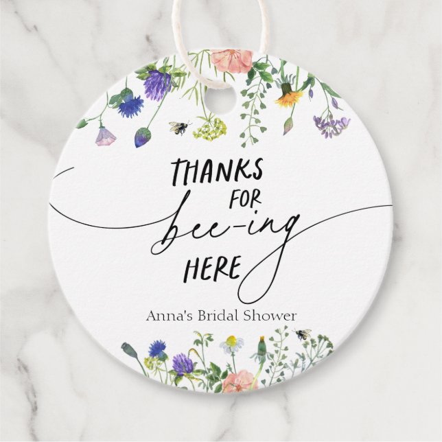 Étiquettes Cadeau Merci Fleur Sauvage pour Avoir été Là (Devant)