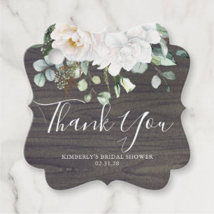 Étiquettes Cadeau Merci Fleurs Blanches Mariage Champêtre