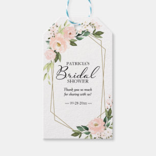 Étiquettes-cadeau Merci - Fleurs Rouges Géométriques pour une Baby S