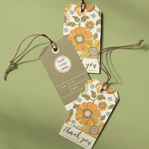 Étiquettes-cadeau Merci Fleurs Vintages Script Prix Vêtements