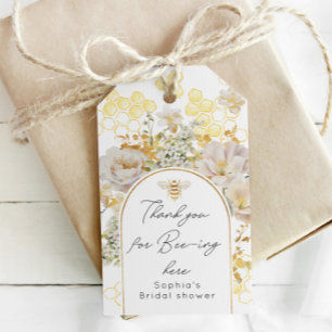 Étiquettes-cadeau Merci floral pour être ici douche nuptiale