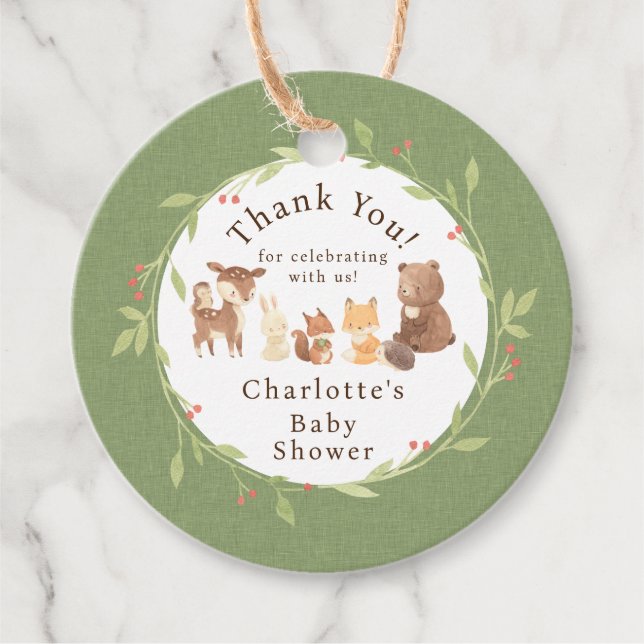 Étiquettes Cadeau Merci forestier enchanté (Devant)
