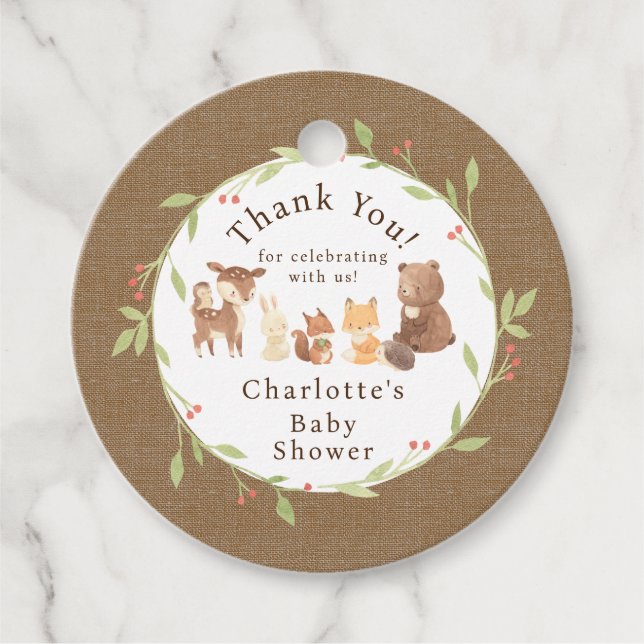 Étiquettes Cadeau Merci forestier enchanté (Devant)