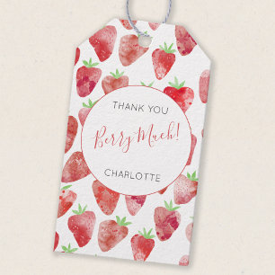 Étiquettes-cadeau Merci fraise