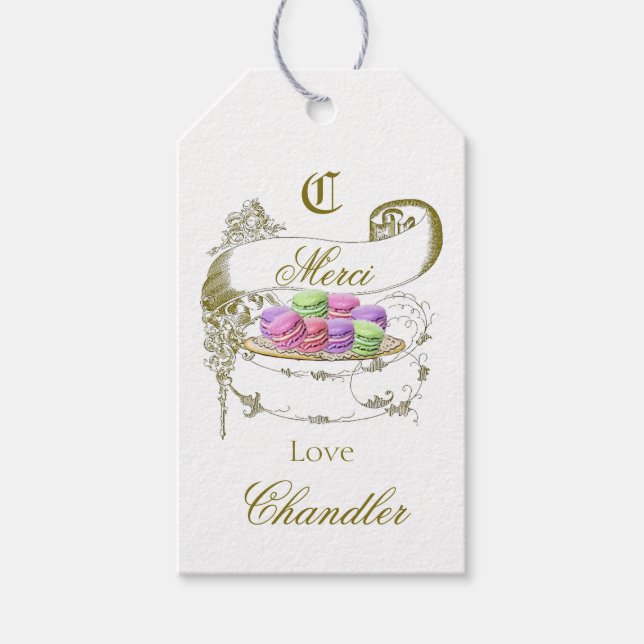 Étiquettes-cadeau Merci Inspiré Français, Merci (Devant)