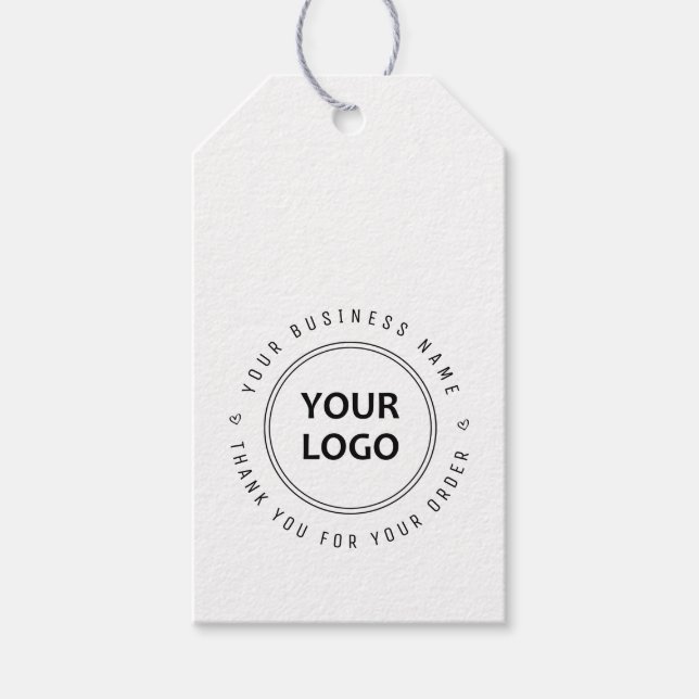 Étiquettes-cadeau merci logo personnalisé entreprise (Devant)