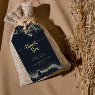 Étiquettes-cadeau Merci Mariage à éclaboussure or Aquarelle