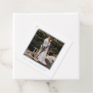 Étiquettes Cadeau Merci Mariage bleu