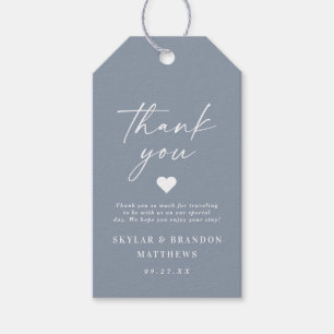 Étiquettes-cadeau Merci Mariage bleu clair simple et élégant