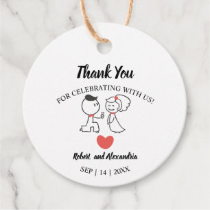 Étiquettes Cadeau Merci mariage Couple pour le Mariage à venir