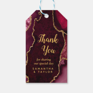 Étiquettes-cadeau Merci Mariage d'âge rouge et or