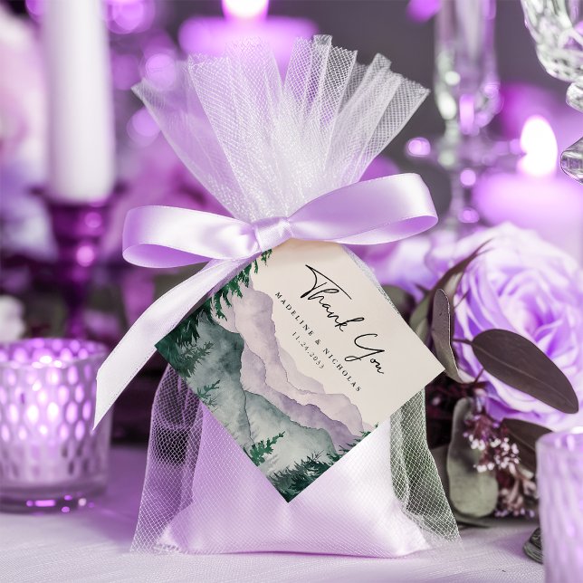 Étiquettes Cadeau Merci Mariage de la forêt de Misty Mountain (Créateur téléchargé)