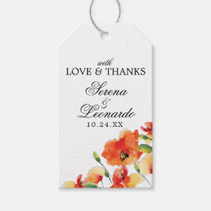 Étiquettes-cadeau Merci Mariage de l'été Golden Poppy