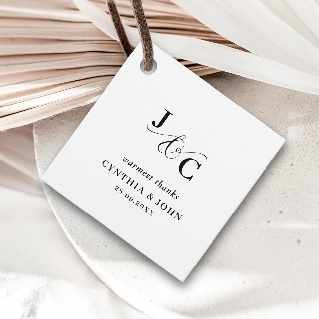Étiquettes Cadeau Merci Mariage de monogramme d'esperluette (Créateur téléchargé)