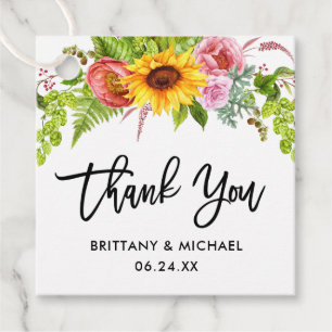 Étiquettes Cadeau Merci Mariage de script de brosse moderne