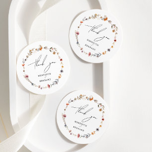 Étiquettes Cadeau Merci Mariage floral coloré