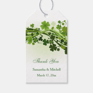 Étiquettes-cadeau Merci Mariage irlandais (trèfle)