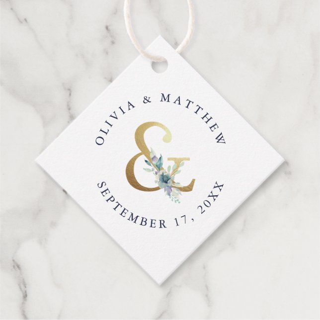 Étiquettes Cadeau Merci Mariage luxueux d'espere fleurie (Devant)