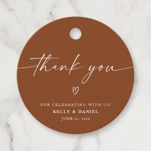 Étiquettes Cadeau Merci Mariage minimaliste
