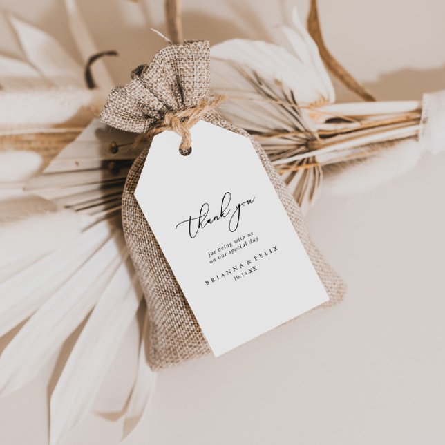 Étiquettes-cadeau Merci Mariage minimaliste chic classique (Créateur téléchargé)