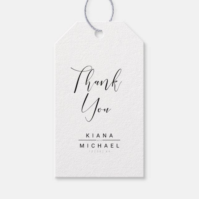 Étiquettes-cadeau Merci Mariage minimaliste ID523 (Devant)