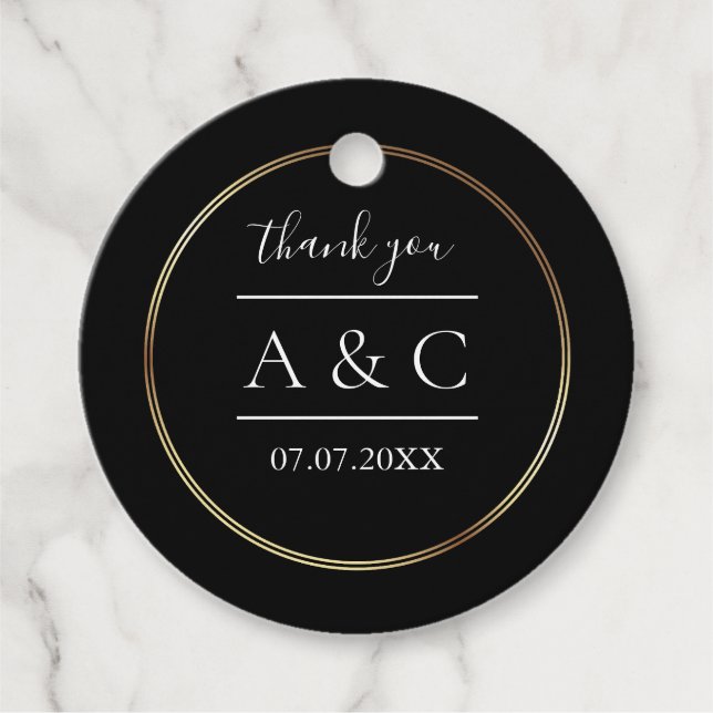 Étiquettes Cadeau Merci Mariage minimaliste simple (Devant)