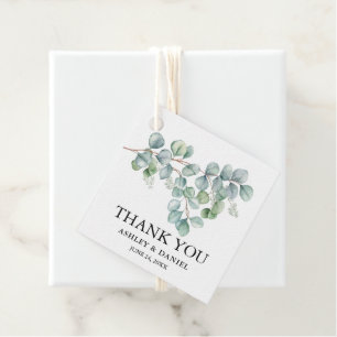 Étiquettes Cadeau Merci Mariage moderne Eucalyptus